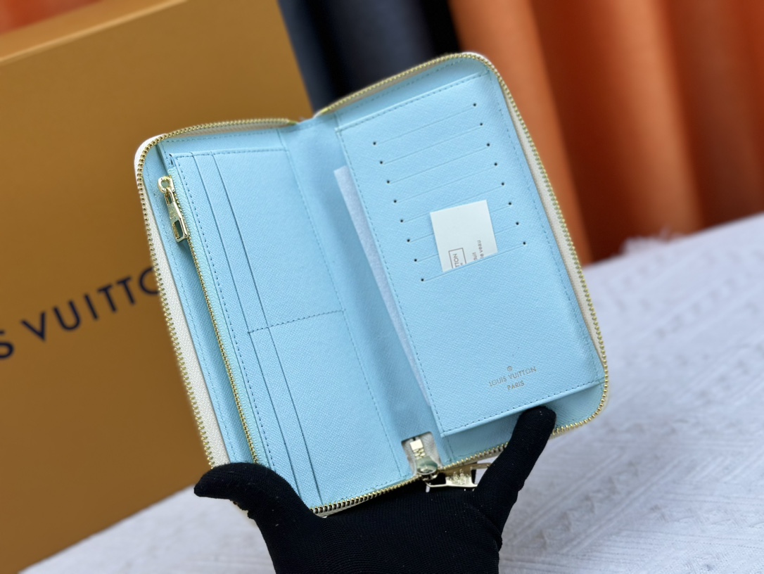 Designer Monogram  Zippy Wallet Vertical Canvas Wallet-Red With Blue Plaid  Wallet - Gorchic - $55.99