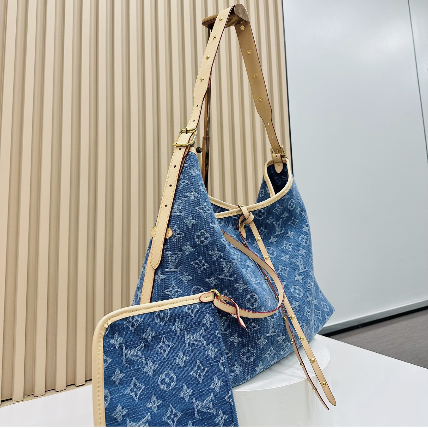 Designer Monogram  CarryAll MM - Denim Bag - Gorchic - $132.99