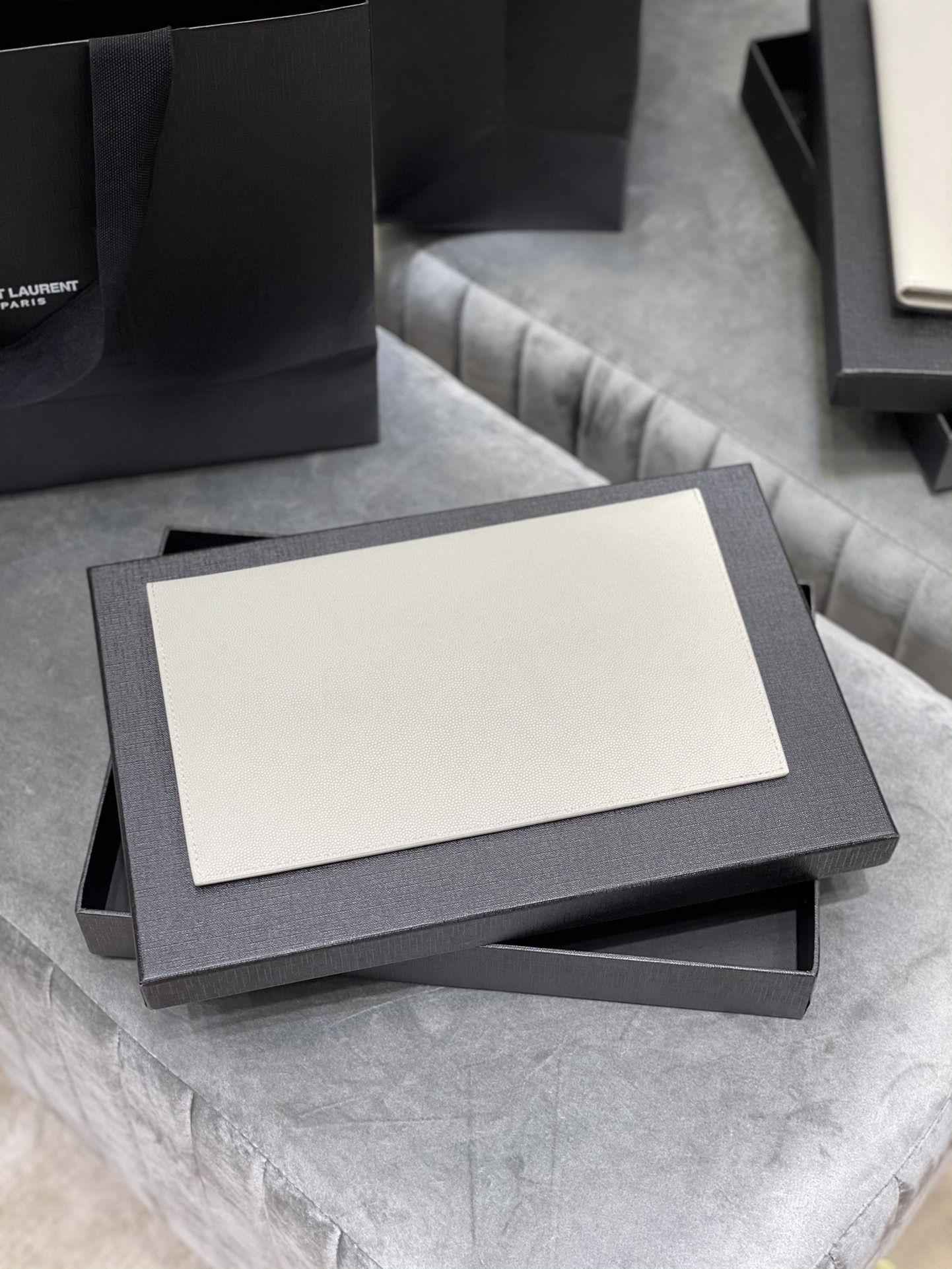 Lady Designer Uptown Fashion Monogram Leather Envelope Clutch Bag White-Gold hardware - Bag - Gorchic - $122.99