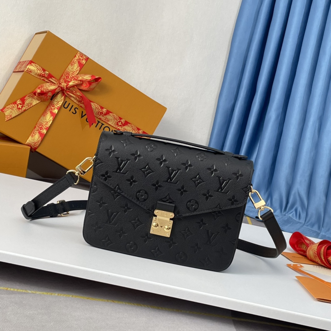 Designer Monogram Empreinte Monogram Leather Black Pochette Métis - Bag - Gorchic - $124.99