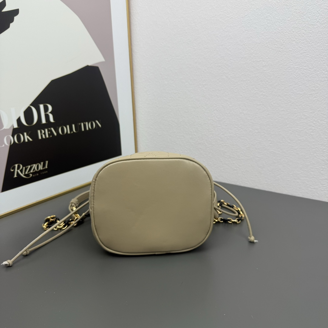 D Inspired 30 Montaigne Drawstring Mini Bucket Bag - Elephant Gray Bag - Gorchic - $173.99