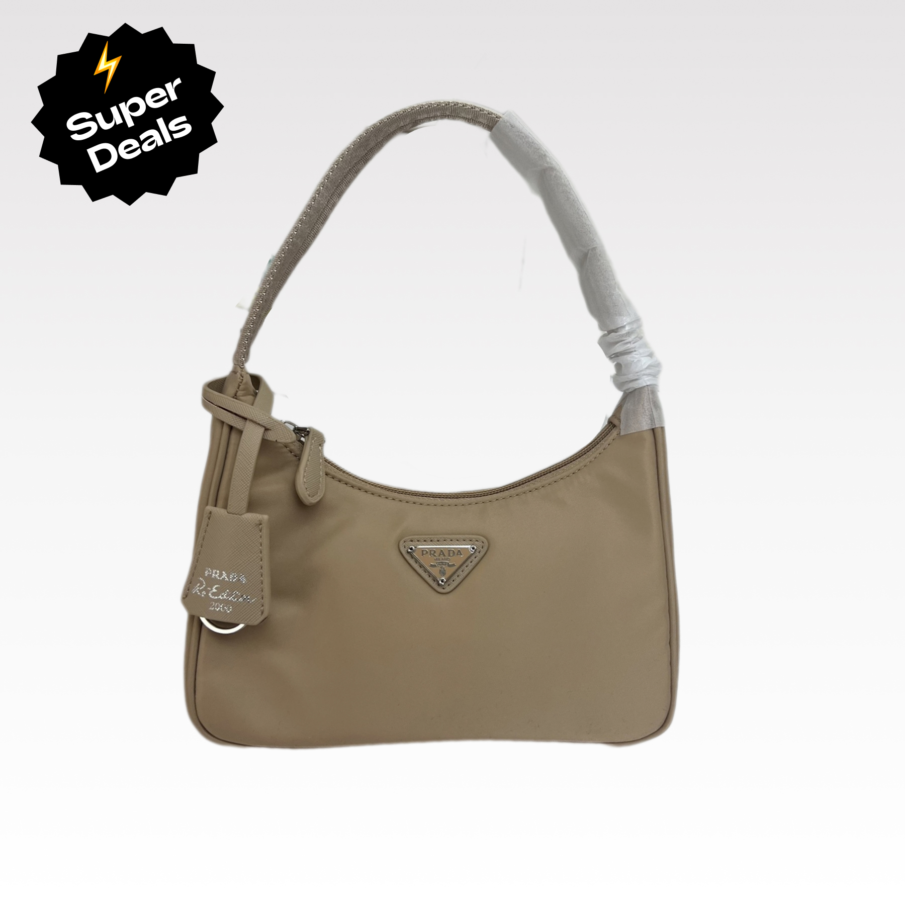 Saffiano texture Hobo Medieval Moon Bag - Khaki Bag - Gorchic - $93.99