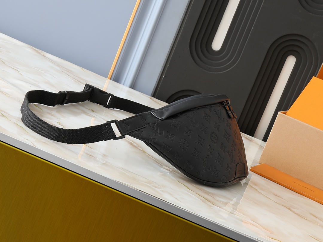 Designer Monogram Discovery Bum Bag - Black Embossed Bag - Gorchic - $123.99