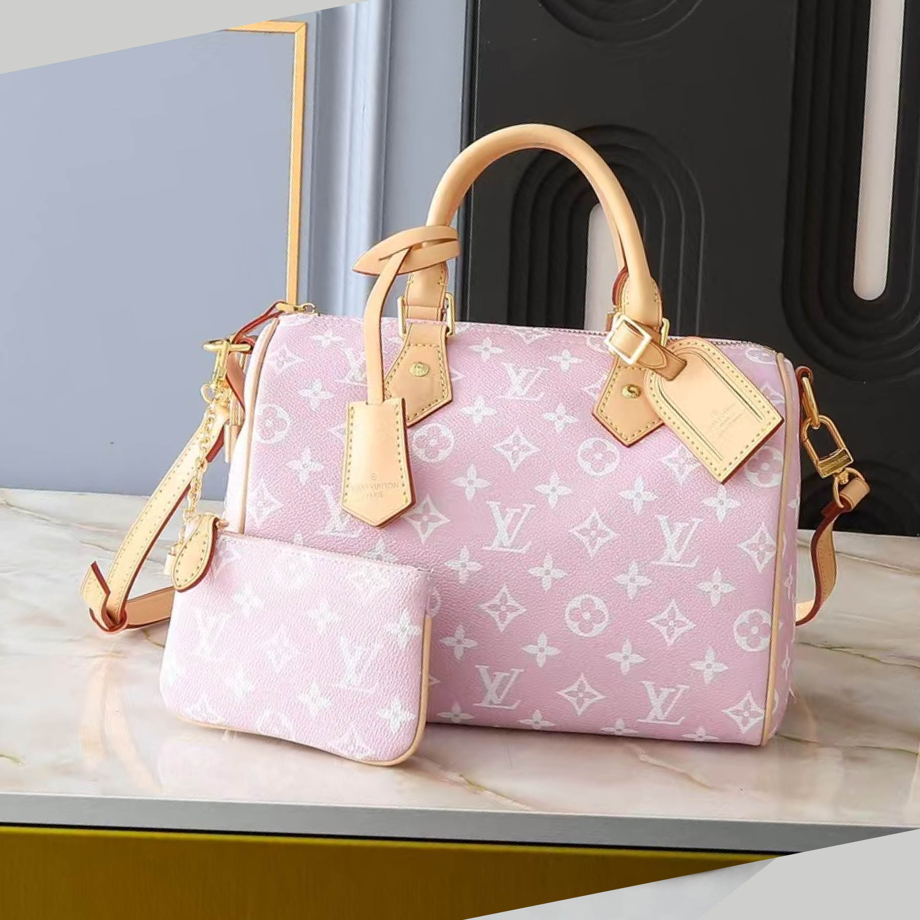 Designer Monogram  Speedy P9 Bandoulière  25 Candy Pink - Bag - Gorchic - $132.99
