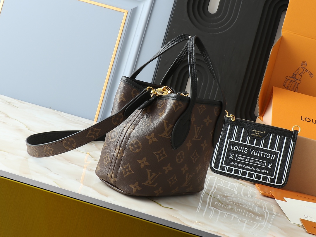 Designer Monogram Neverfull Black Small Handbag - Bag - Gorchic - $119.99