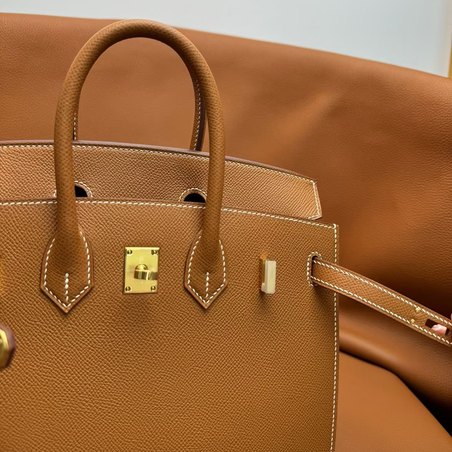 H-Inspired Birkin Brown Epsom Sellier Gold Hardware - Handbag - Gorchic - $161.99