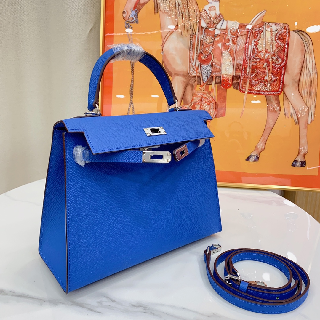 H-Inspired Kelly Haze Deep Blue Silver Hardware - Bag - Gorchic - $156.99