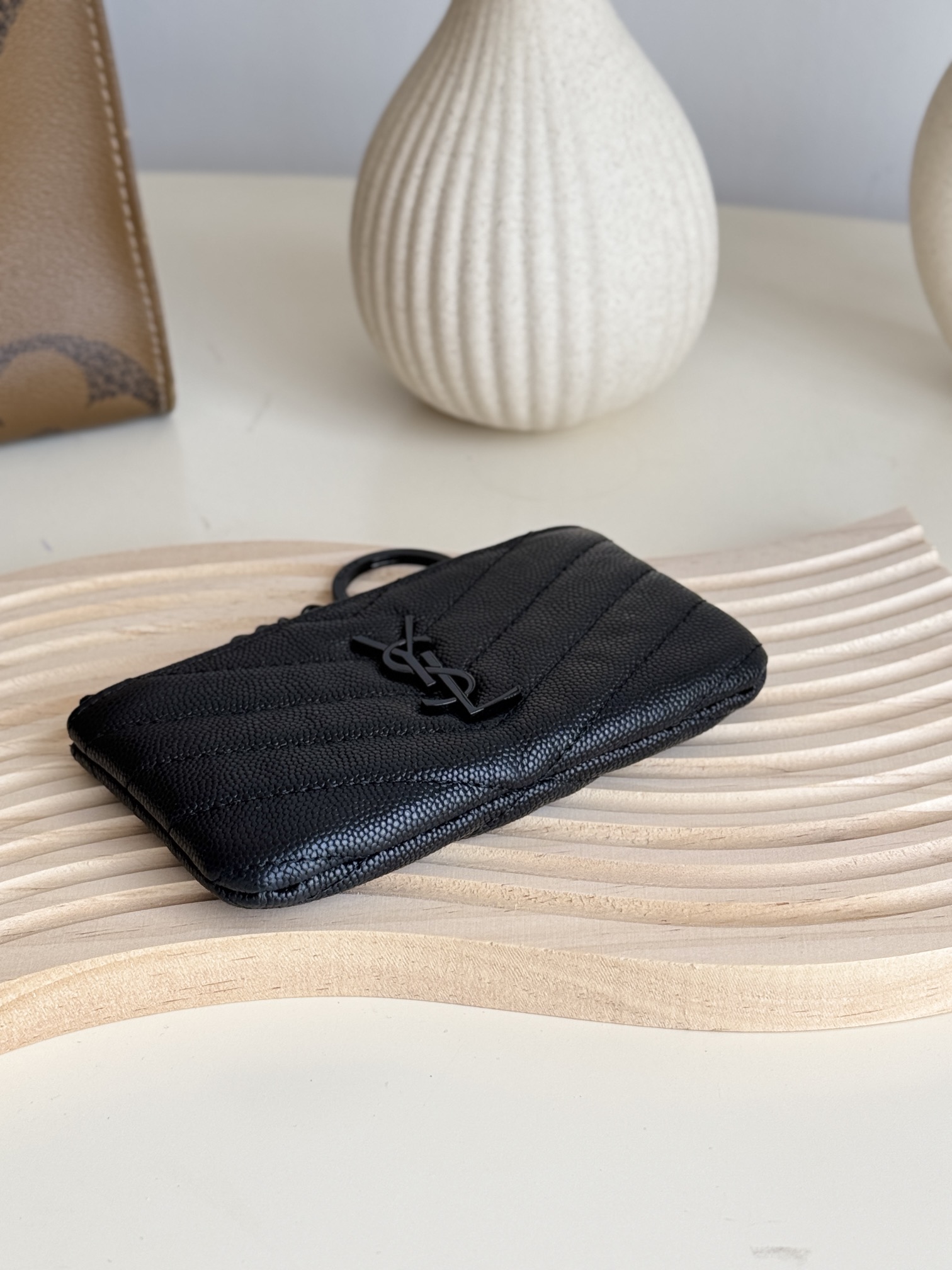 Lady Designer Ball-Patterned Cowhide Wallet -Black Leather Gold Wallet - Gorchic - $55.99