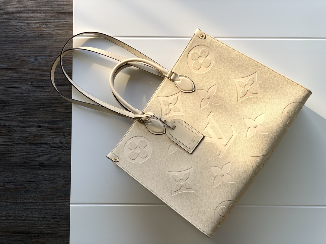 Designer Monogram Canvas Onthego GM White- Bag - Gorchic - $118.99