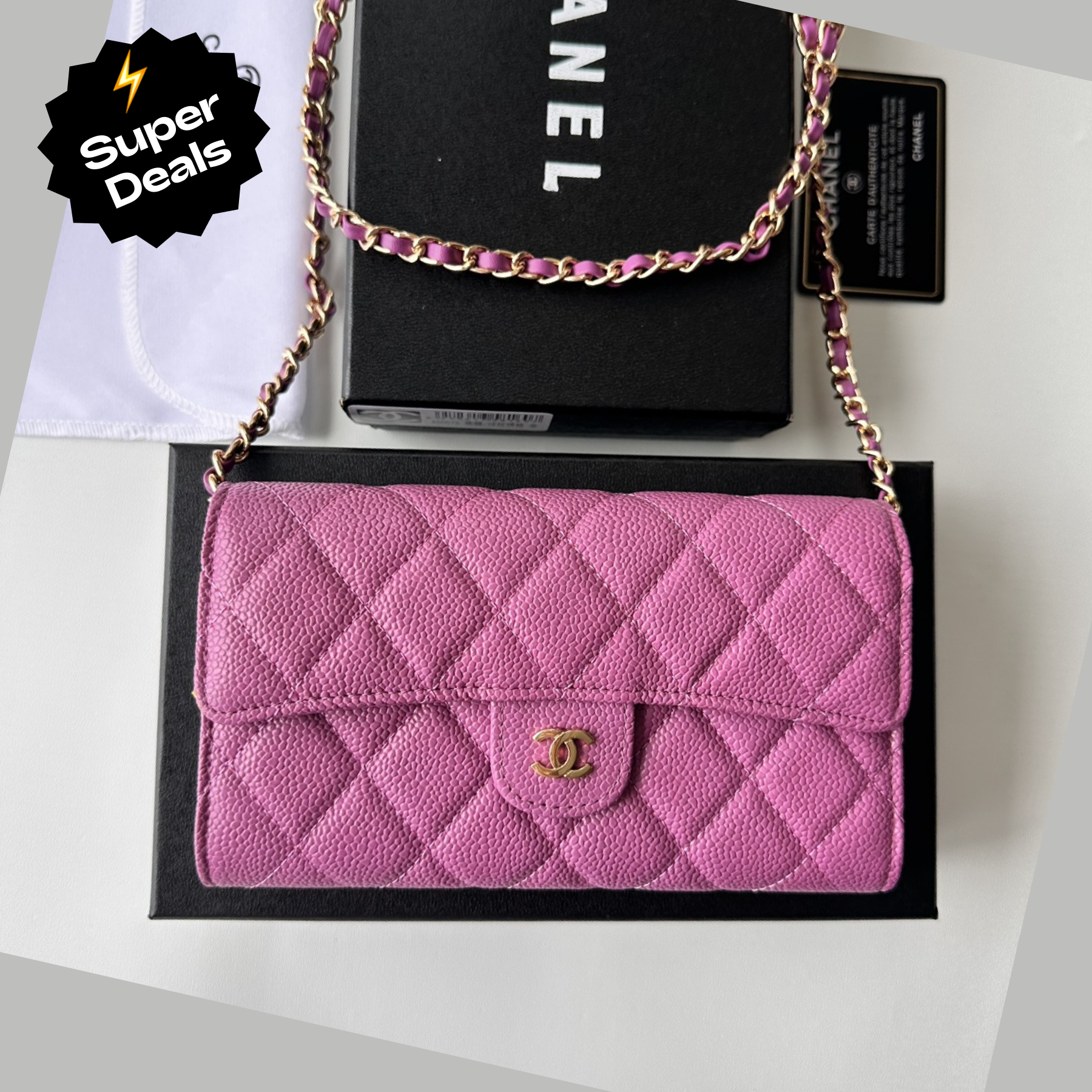 CC Inspired 23 Wallet on Chain- Pink Bag - Gorchic - $98.99