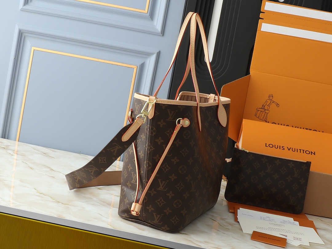 Designer Monogram Neverfull Bandoulière Inside Out MM Size Khaki Bag - Gorchic - $136.99