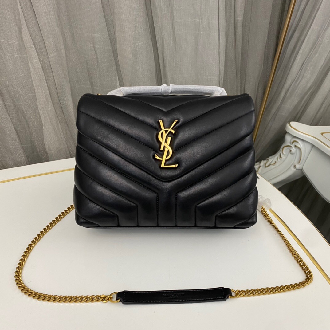 Lady Designer Loulou Small Quilted Leather Shoulder Bag Black - Bag - Gorchic - $121.99