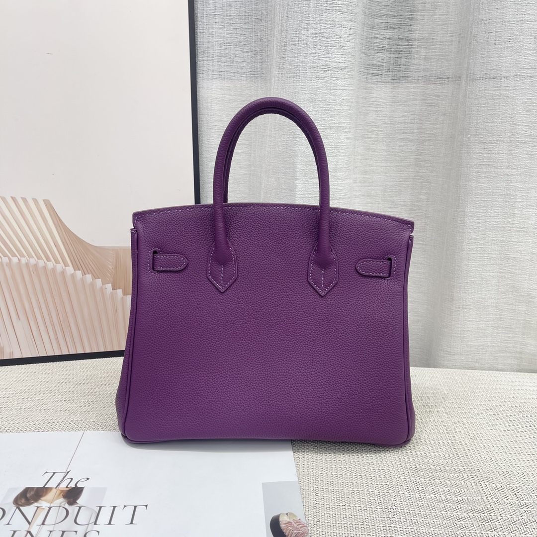 H-Inspired Birkin Togo Retourne Bag Golden-Purple Bag - Gorchic - $185.99