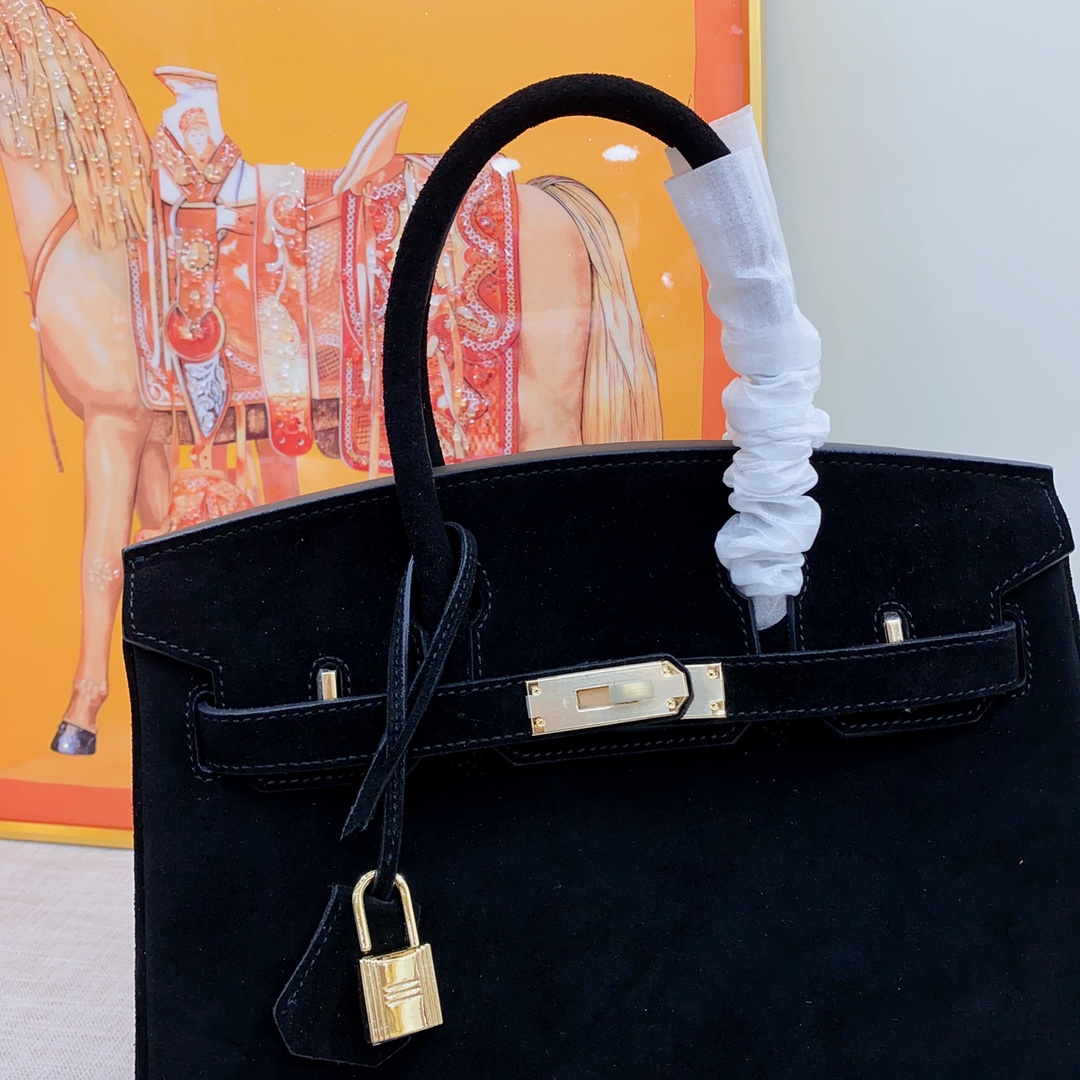 H-Inspired Birkin Bag Doblis Bag Golden Hardware-Black Bag - Gorchic - $205.99