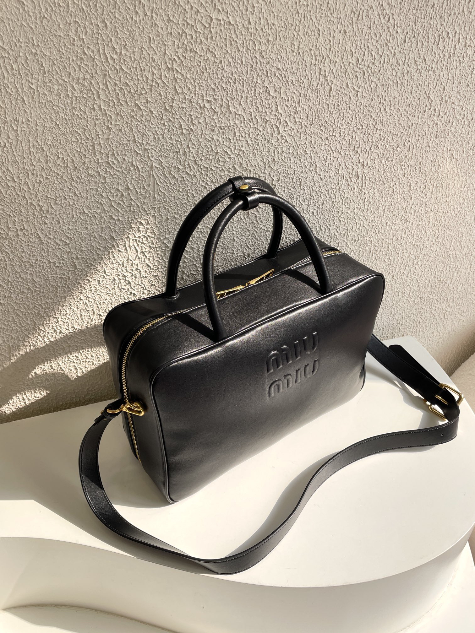 Residenza MU Leather Top-Handle Bag- Black - Bag - Gorchic - $158.99