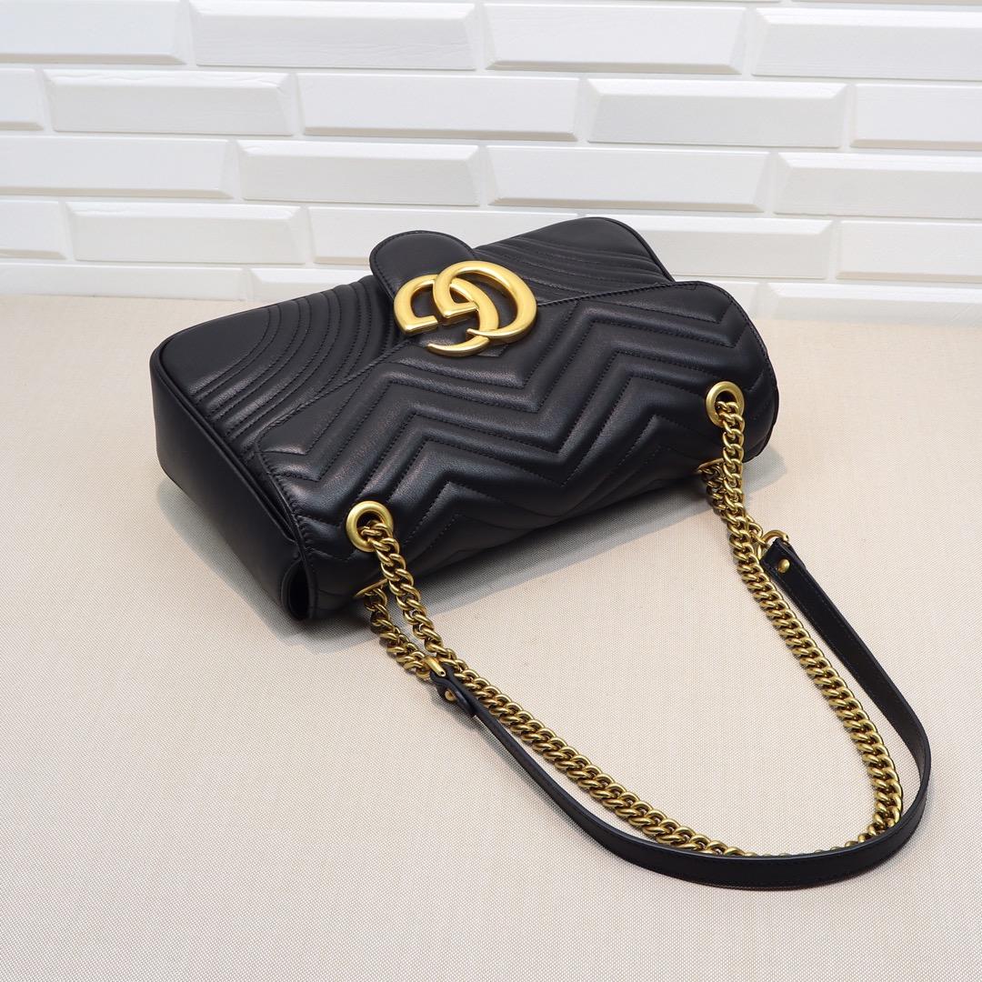 Double-G GG Marmont Small Shoulder Bag Black - Bag - Gorchic - $132.99