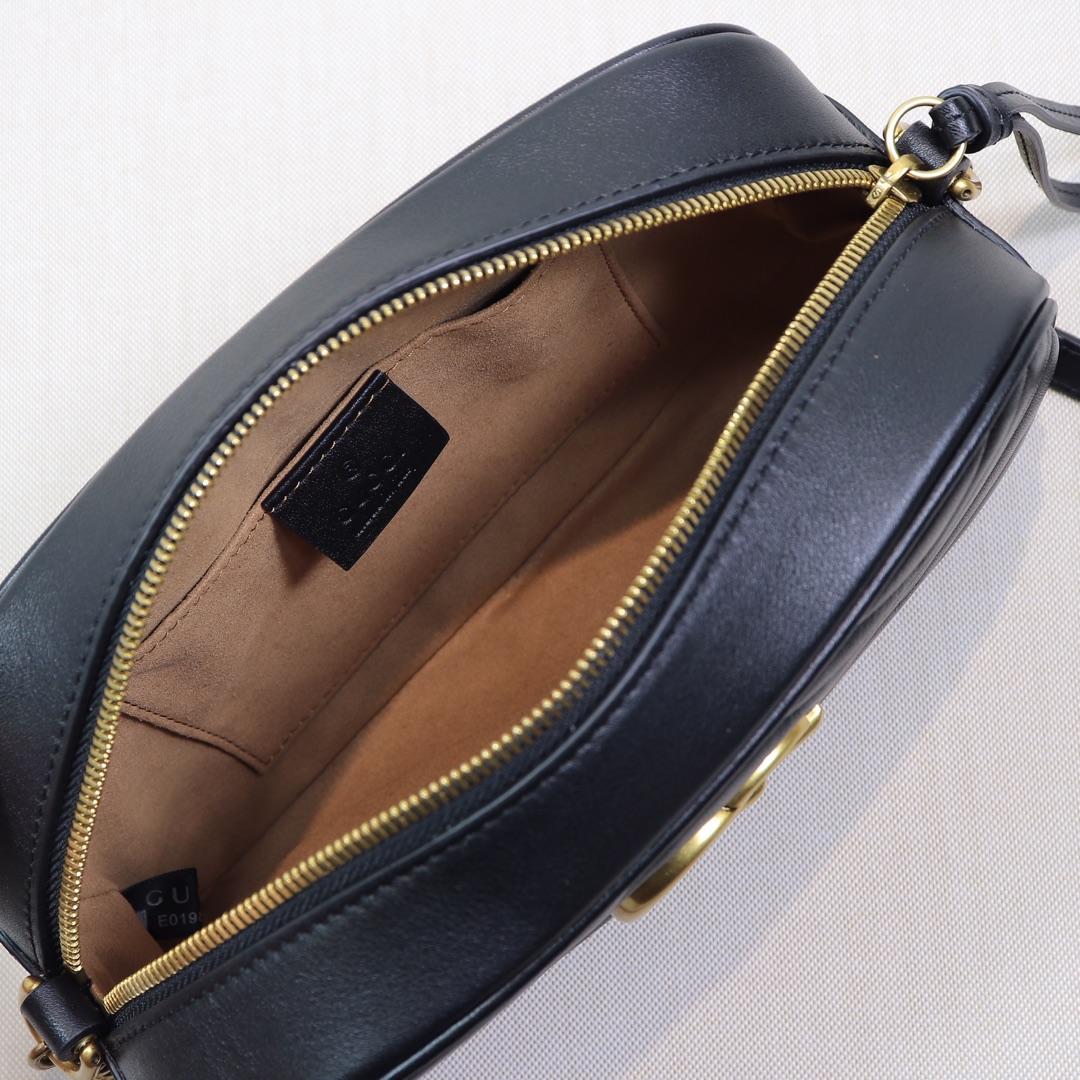 Double-G Calfskin Matelasse GG Marmont Chain Shoulder Bag Black - Bag - Gorchic - $117.99