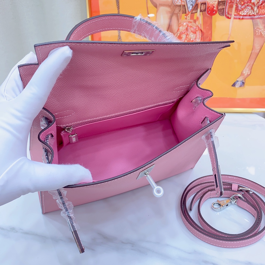 H-Inspired Kelly Haze Light Pink Silver Hardware - Bag - Gorchic - $156.99
