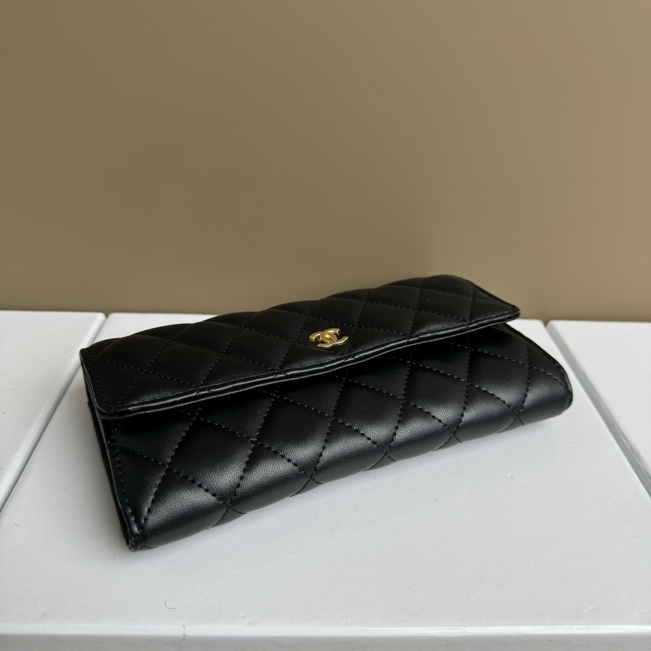 CC Inspired Counterfeit Caviar Leather Wallet-Black Gold Wallet - Gorchic - $59.99