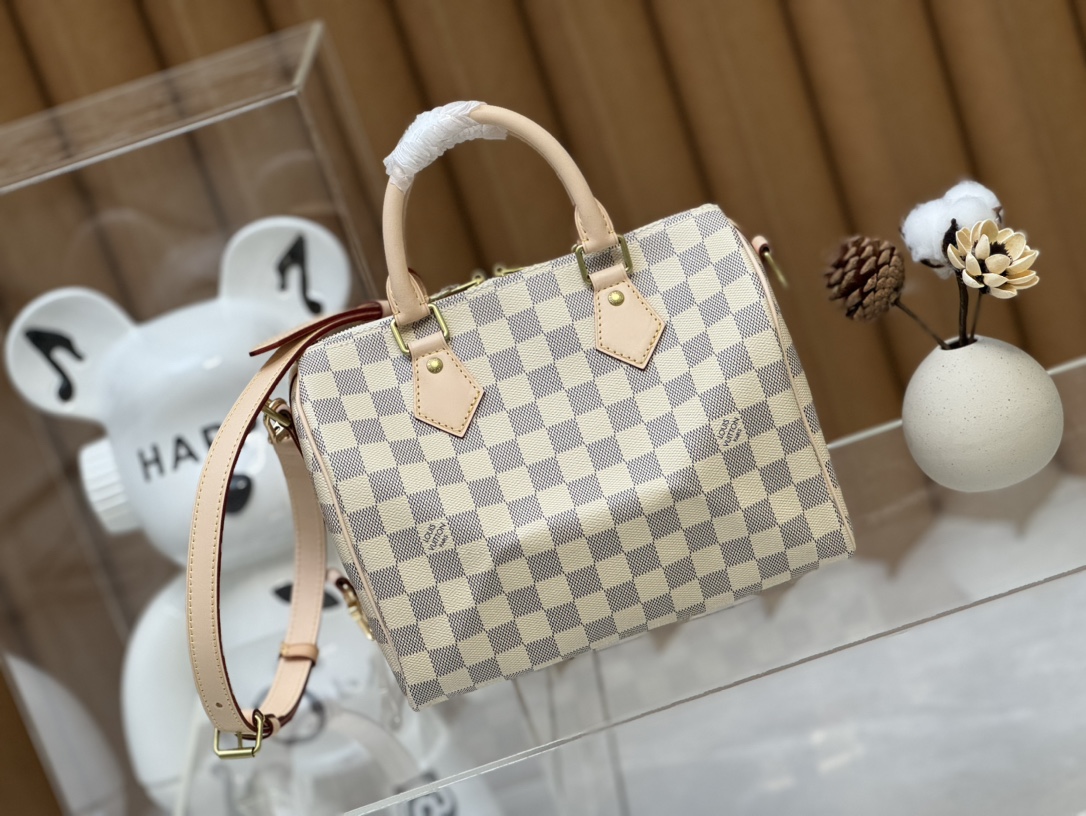 Designer Monogram Speedy Bandoulière Damier Azur Canvas Women Handbag - Bag - Gorchic - $117.99