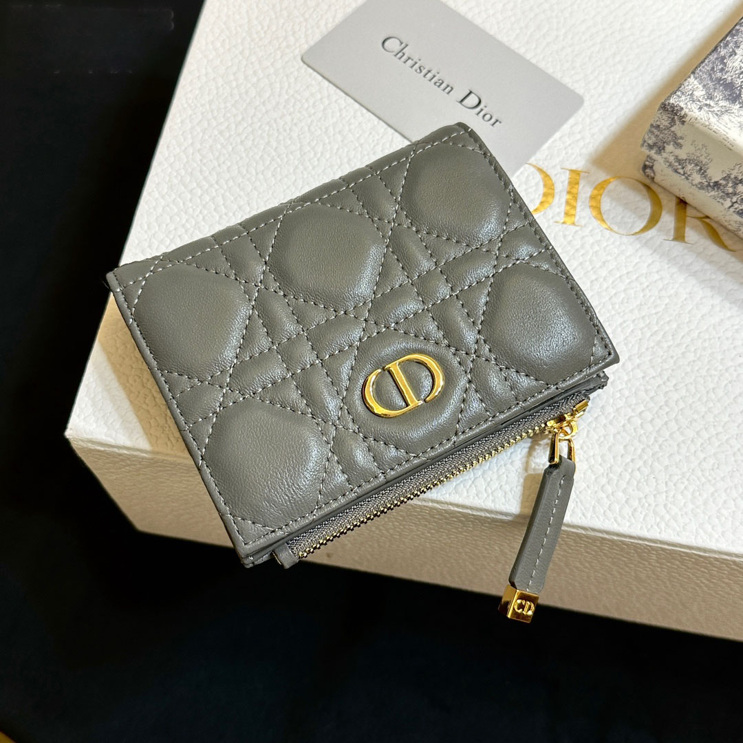 D Inspired Caro Dahlia Wallet-Gray Leather Wallet - Gorchic - $55.99