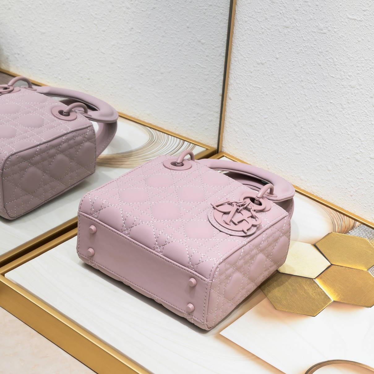 D Inspired Mini Lady D Inspired Bag Purple Ultramatte Calfskin - Bag - Gorchic - $138.99