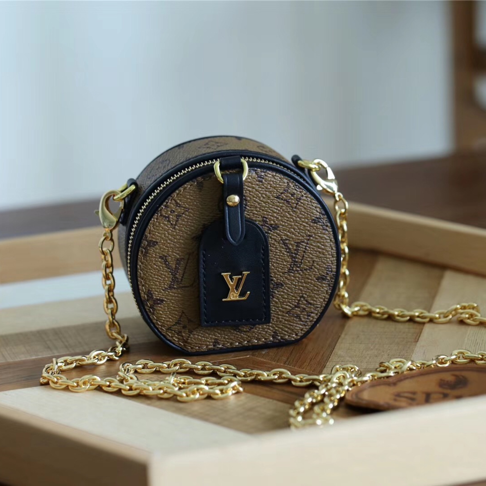 Designer Monogram Canvas Boite Chapeau Necklace Bag - Gorchic - $146.99