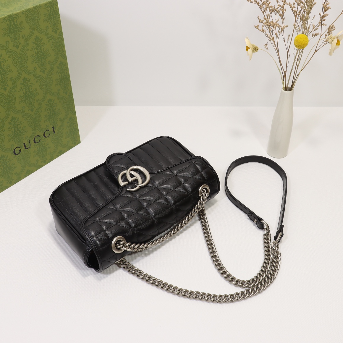 Double-G GG Marmont Small Shoulder Bag Black - Bag - Gorchic - $101.99
