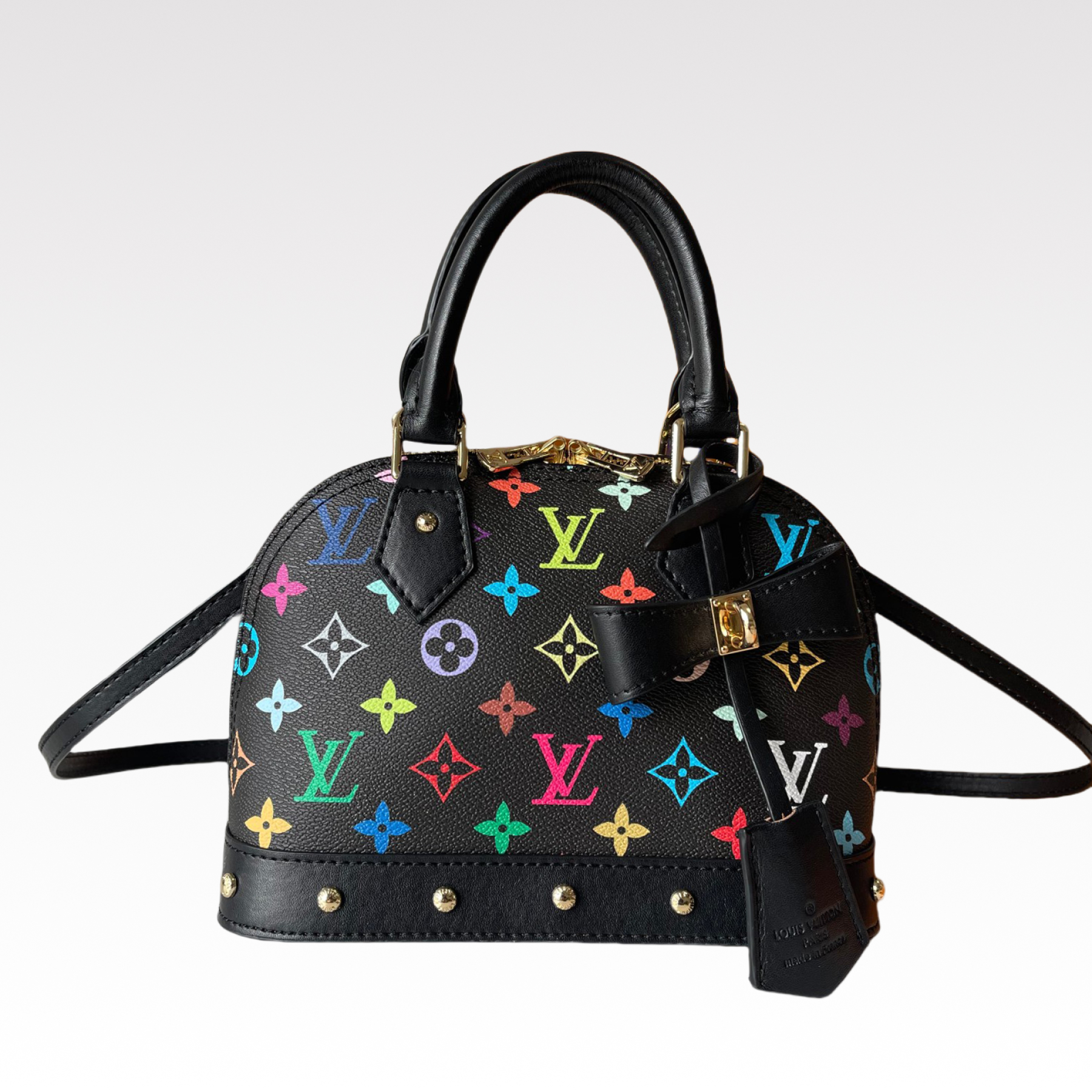 Designer Monogram x Murakami  x TM Alma BB Black Bag - Gorchic - $132.99