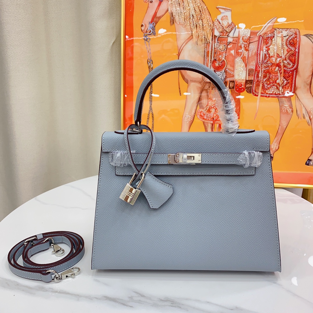 H-Inspired Kelly Haze Blue Silver Hardware - Bag - Gorchic - $148.99