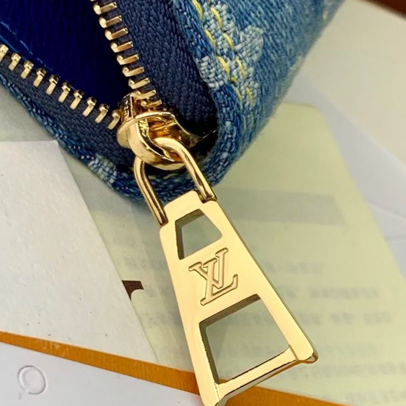 Designer Monogram Lou Wallet Monogram Denim Wallet - Gorchic - $80.99