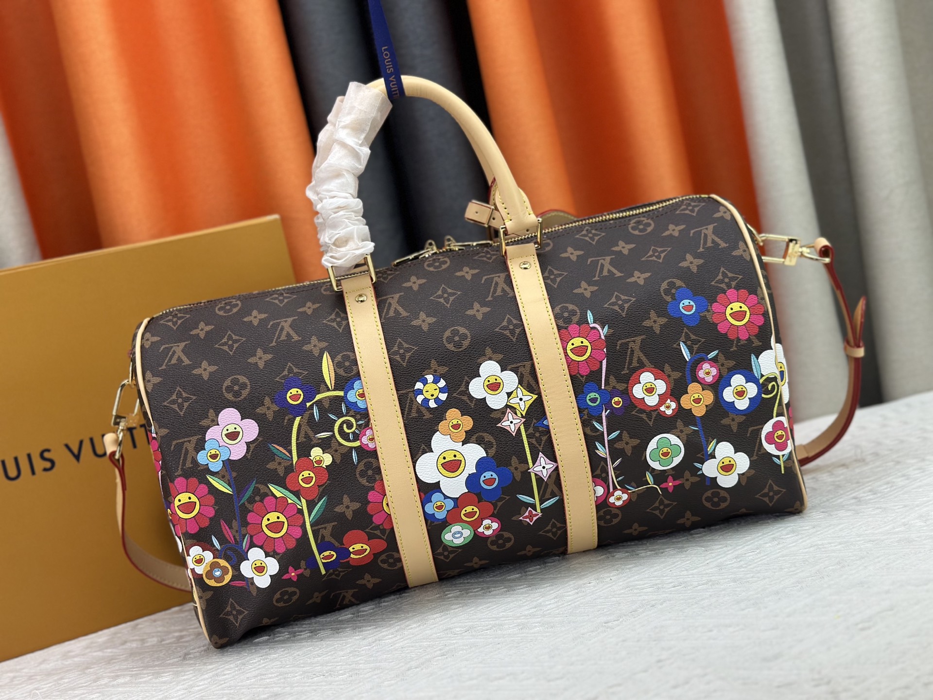 Designer Monogram x Murakami  x TM Keepall Bandoulière 45 Monogram Canvas Leather - Gorchic - $167.99