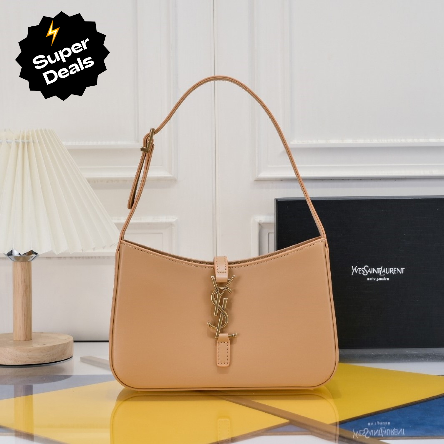 Lady Designer Fashion Le 5 à 7 Hobo Bag Leather-Beige - Bag - Gorchic - $121.99