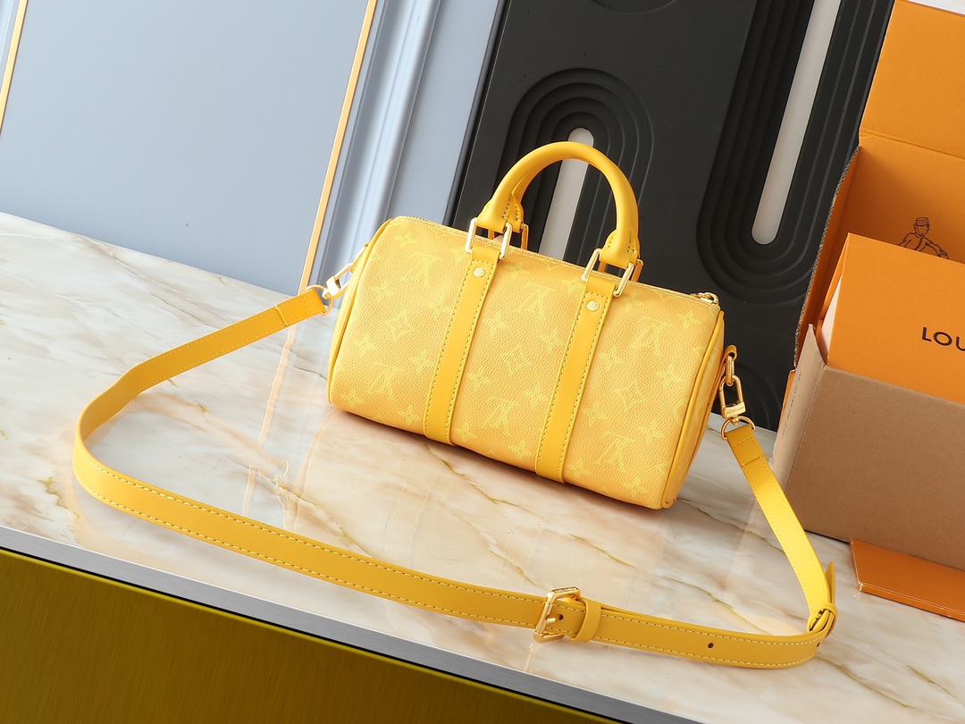 Designer Monogram Keepall 25 Yellow Pillow Bag - Gorchic - $135.99