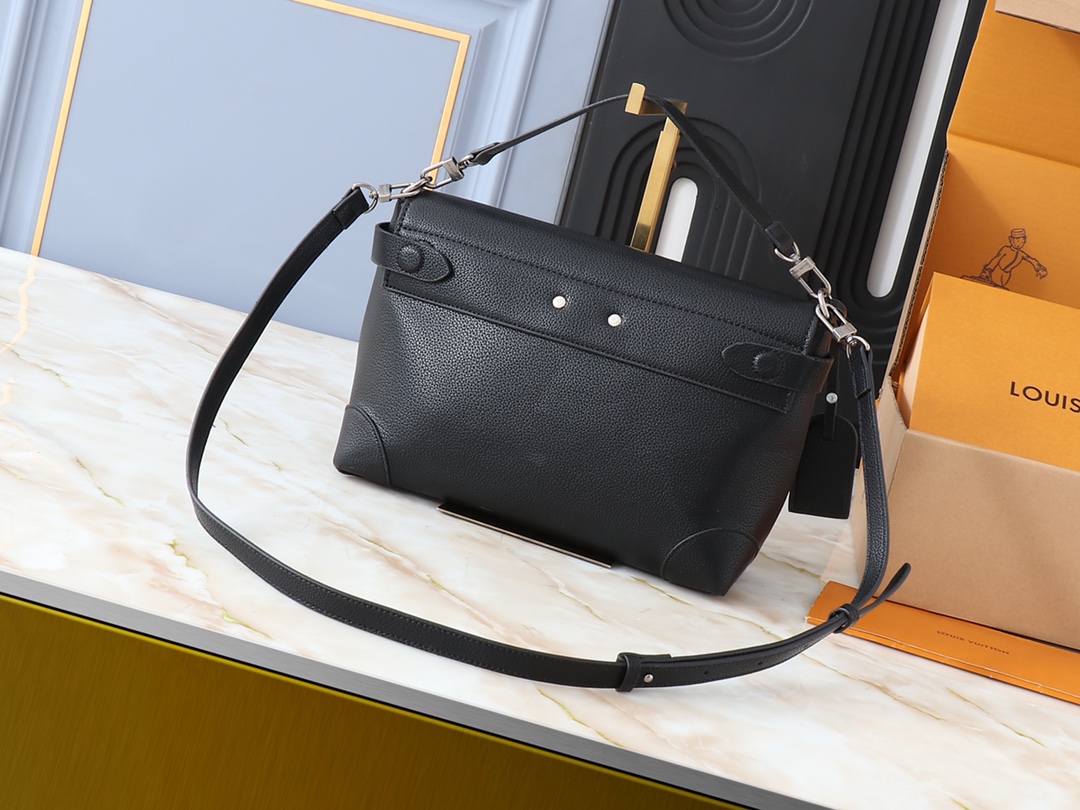 Designer Monogram Steamer Crossbody Black  Autres Cuirs Bag - Gorchic - $117.99