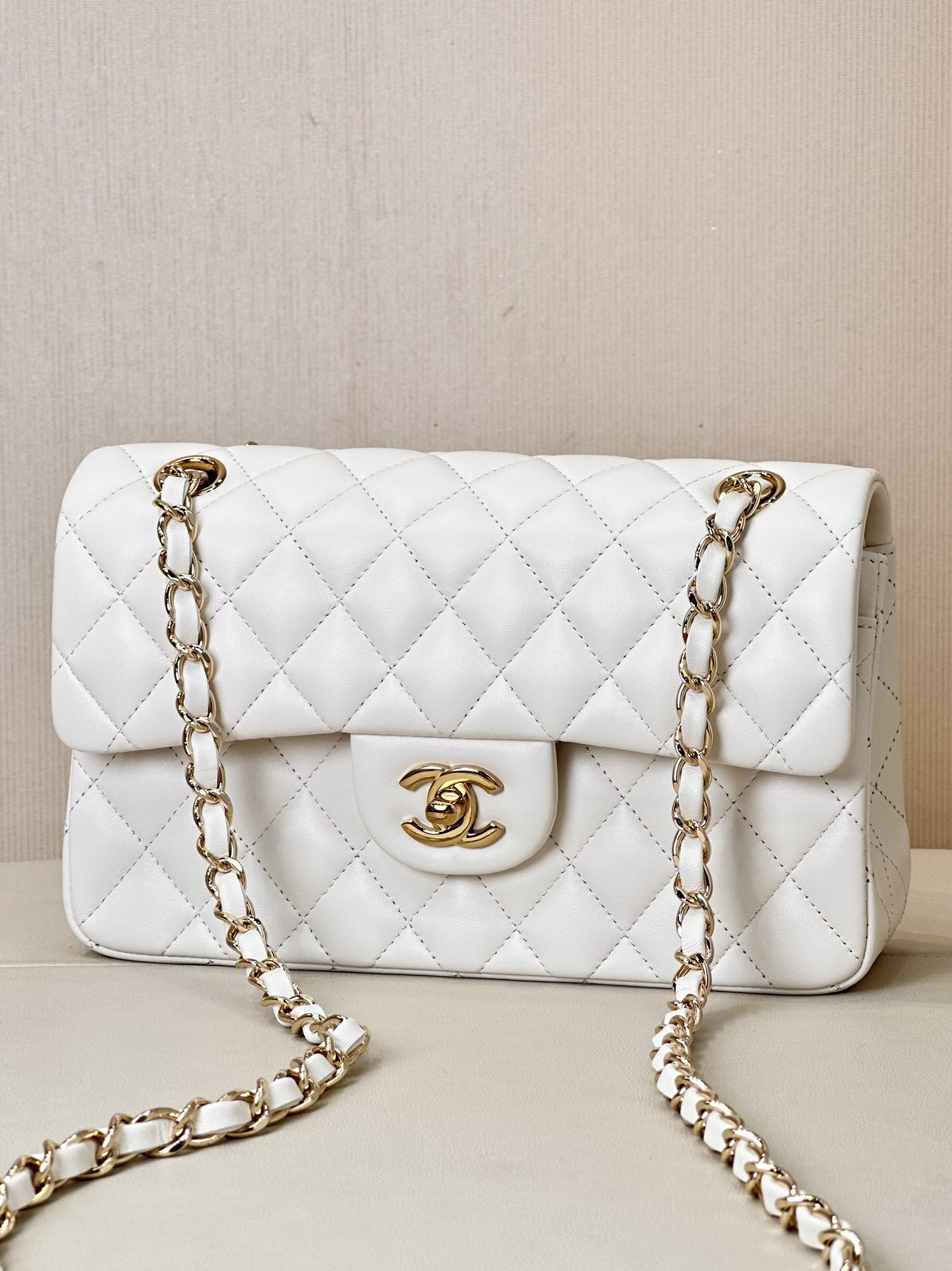 CC Inspired Classic Double Flag Bag White Leather Shoulder Bag - Gorchic - $125.99