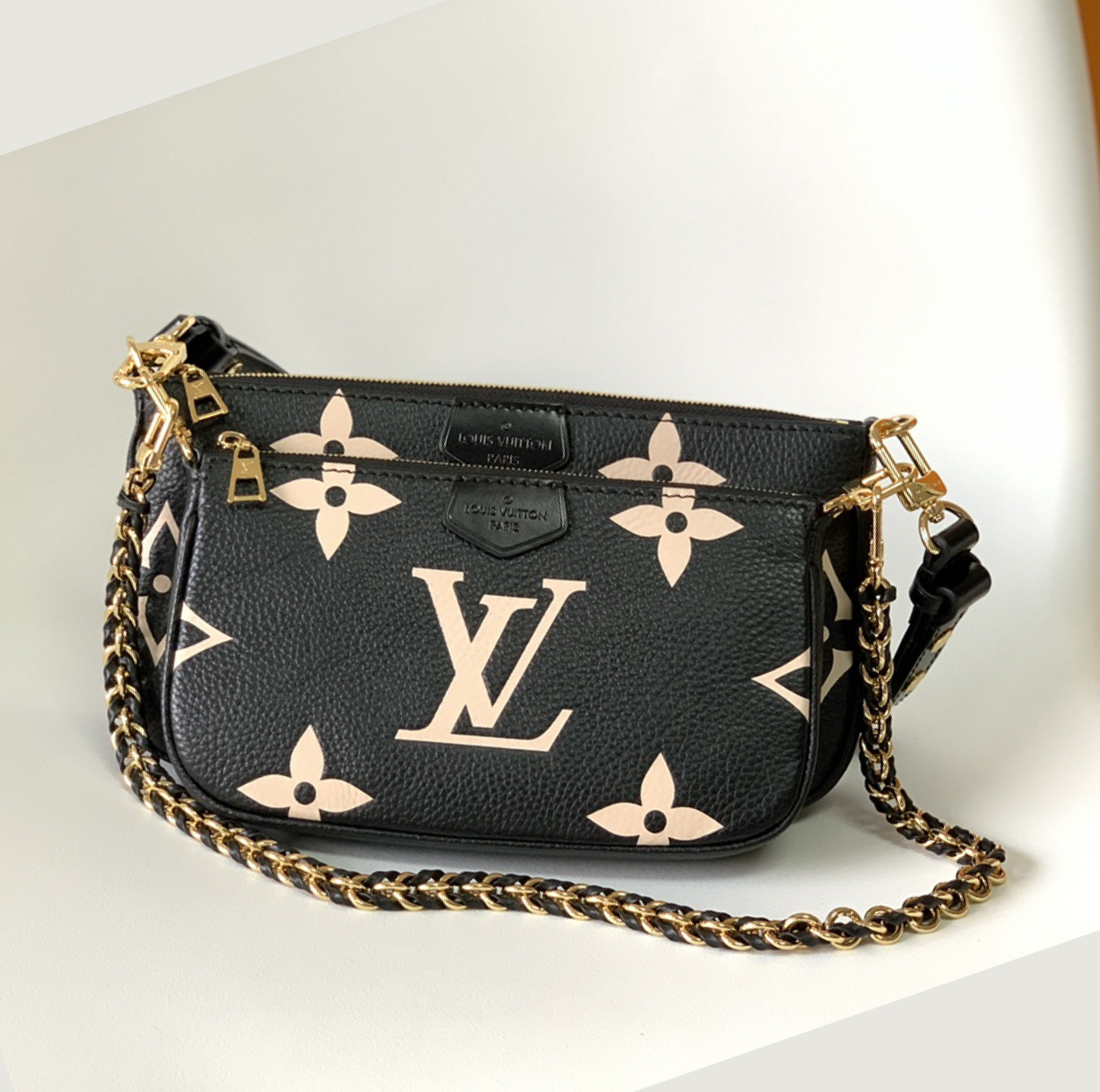 Designer Monogram Multi Pochette Accessoires Crossbody Black and White Bag - Gorchic - $108.99