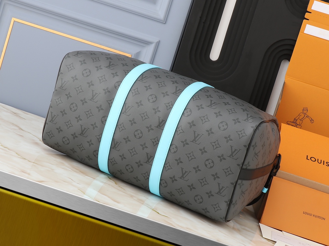 Designer Monogram  Keepall Travel Bag Multi Sizes Blue Grey- Bag - Gorchic - $167.99