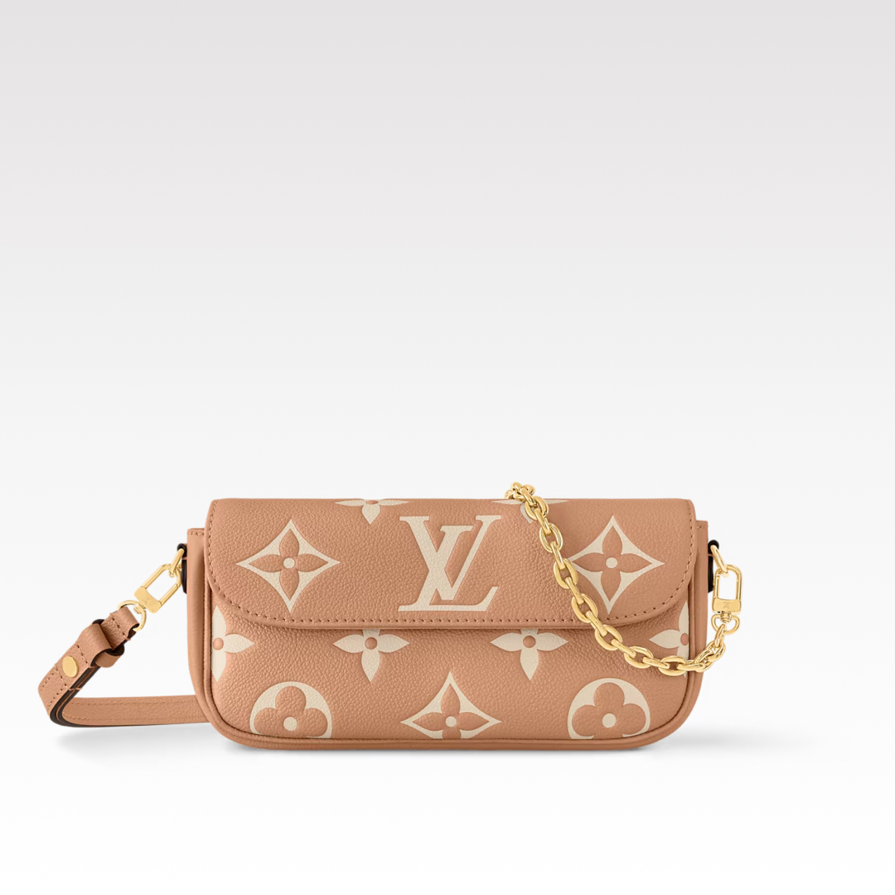 Designer Monogram Wallet On Chain Ivy Arizona / Creme Monogram Empreint Leather Bag - Gorchic - $102.99