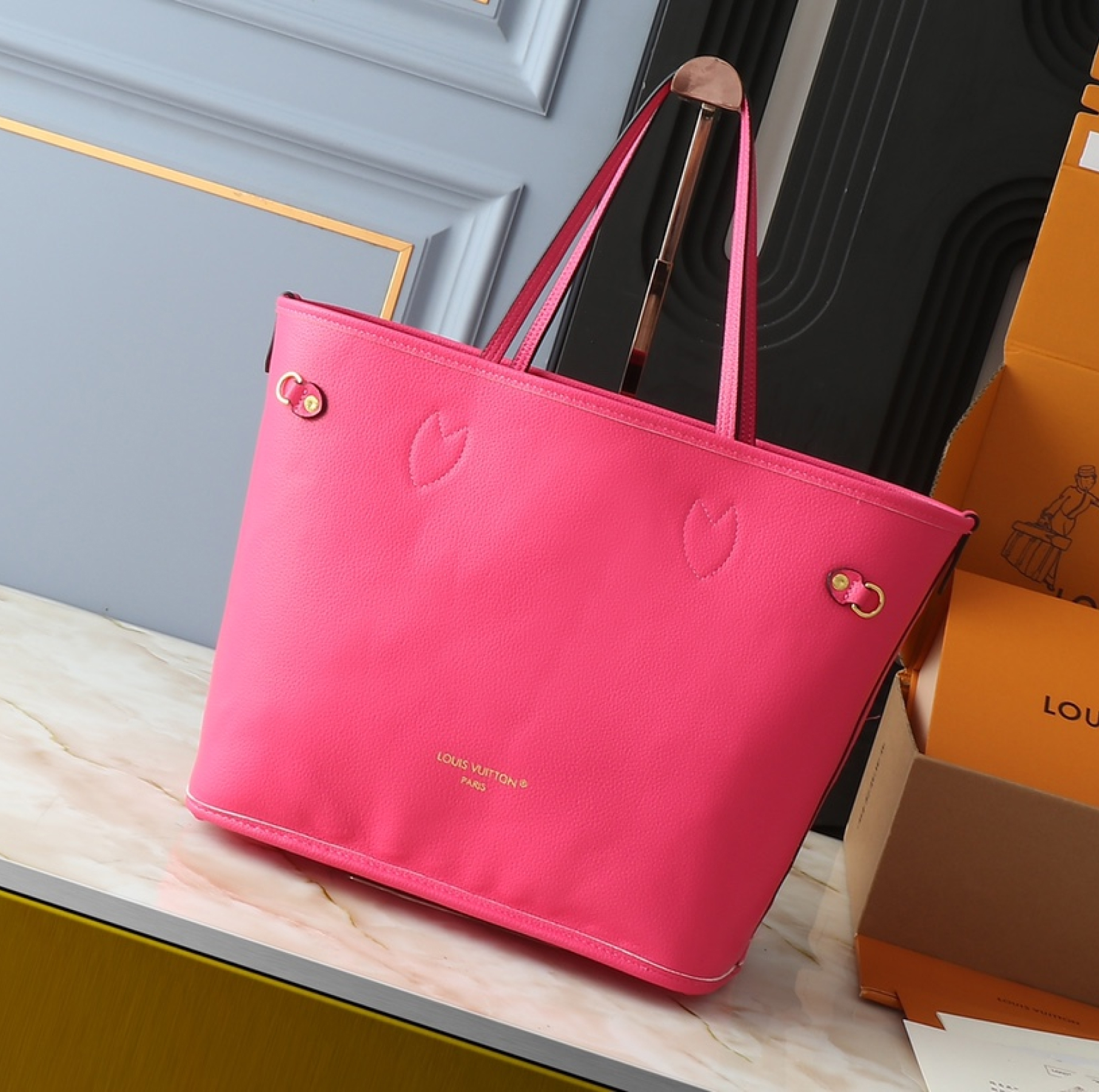 Designer Monogram Neverfull Fuchsia Medium Handbag - Bag - Gorchic - $124.99