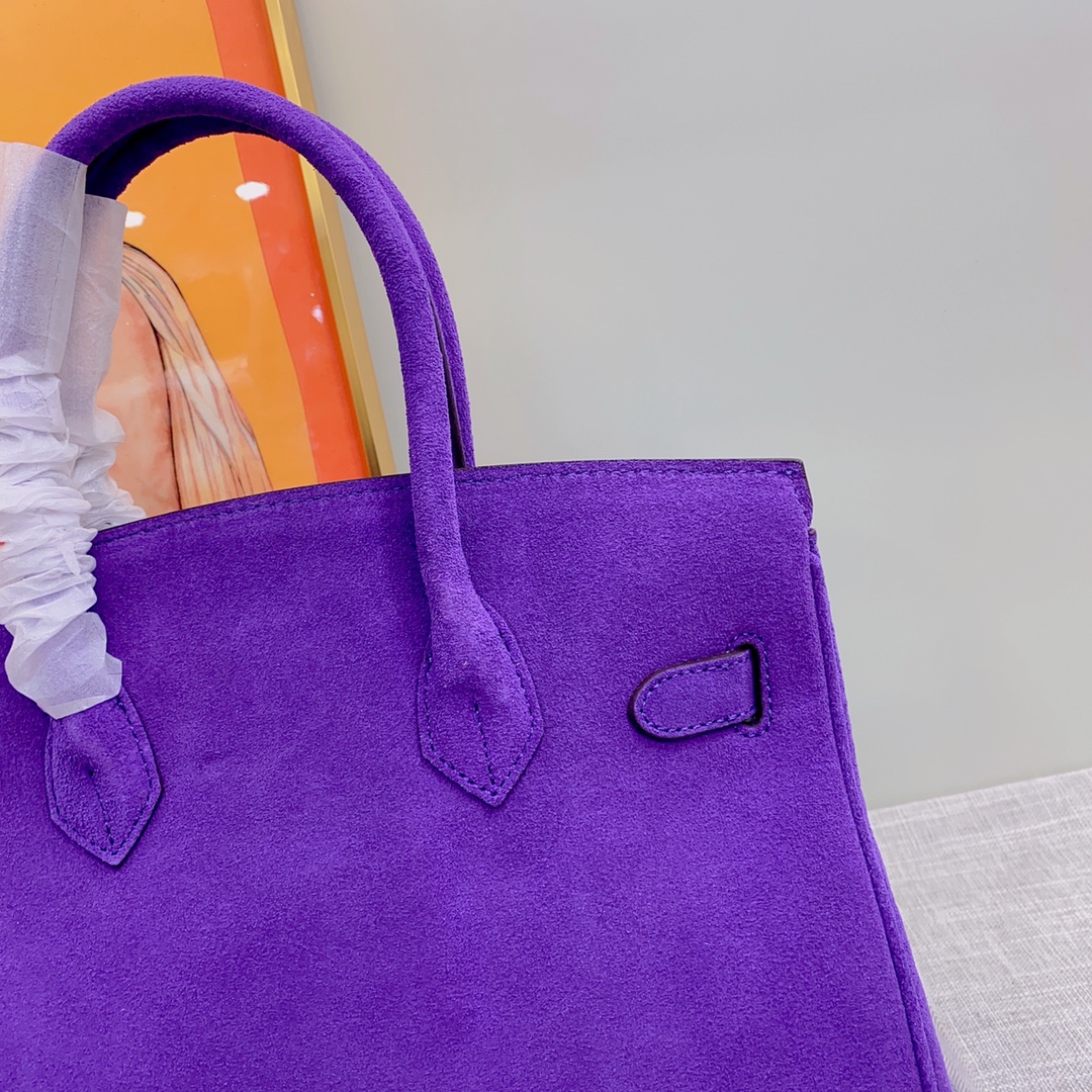 H-Inspired Birkin Bag Doblis Bag Golden Hardware Bag-Purple Bag - Gorchic - $205.99