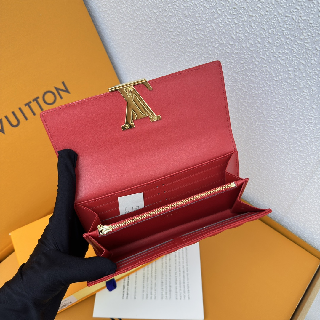 Designer Monogram Capucines Compact Maxi Red Wallet ﻿ - Gorchic - $59.99