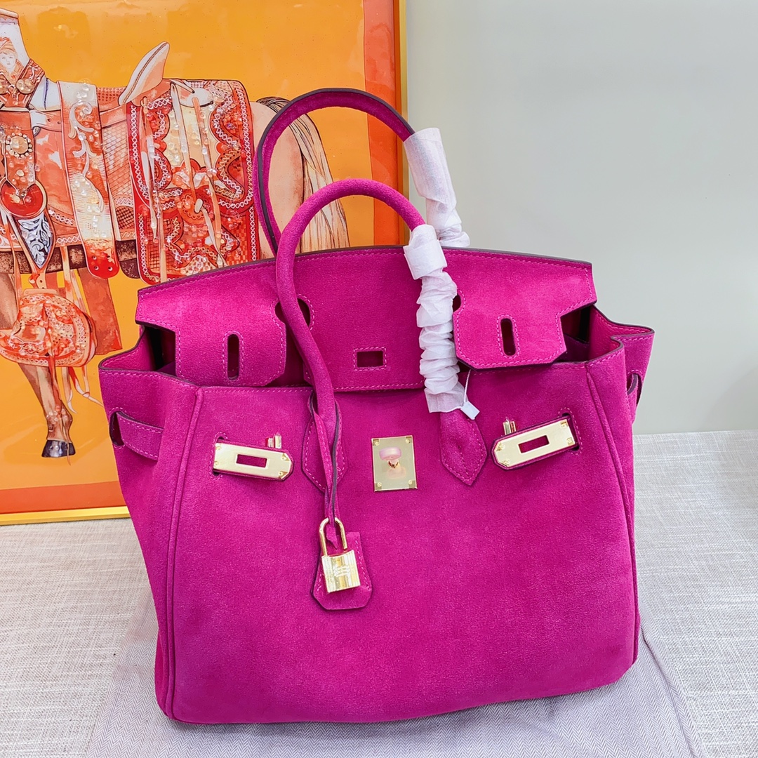H-Inspired Birkin Bag Doblis Bag Golden Hardware-Magenta Bag - Gorchic - $205.99