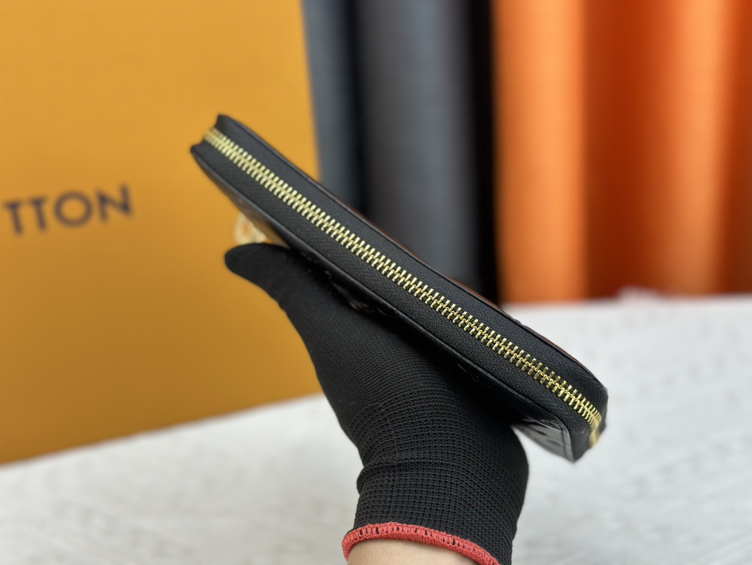Designer Monogram  Zippy Wallet Vertical Canvas Wallet-Black In Embossed Wallet - Gorchic - $52.99