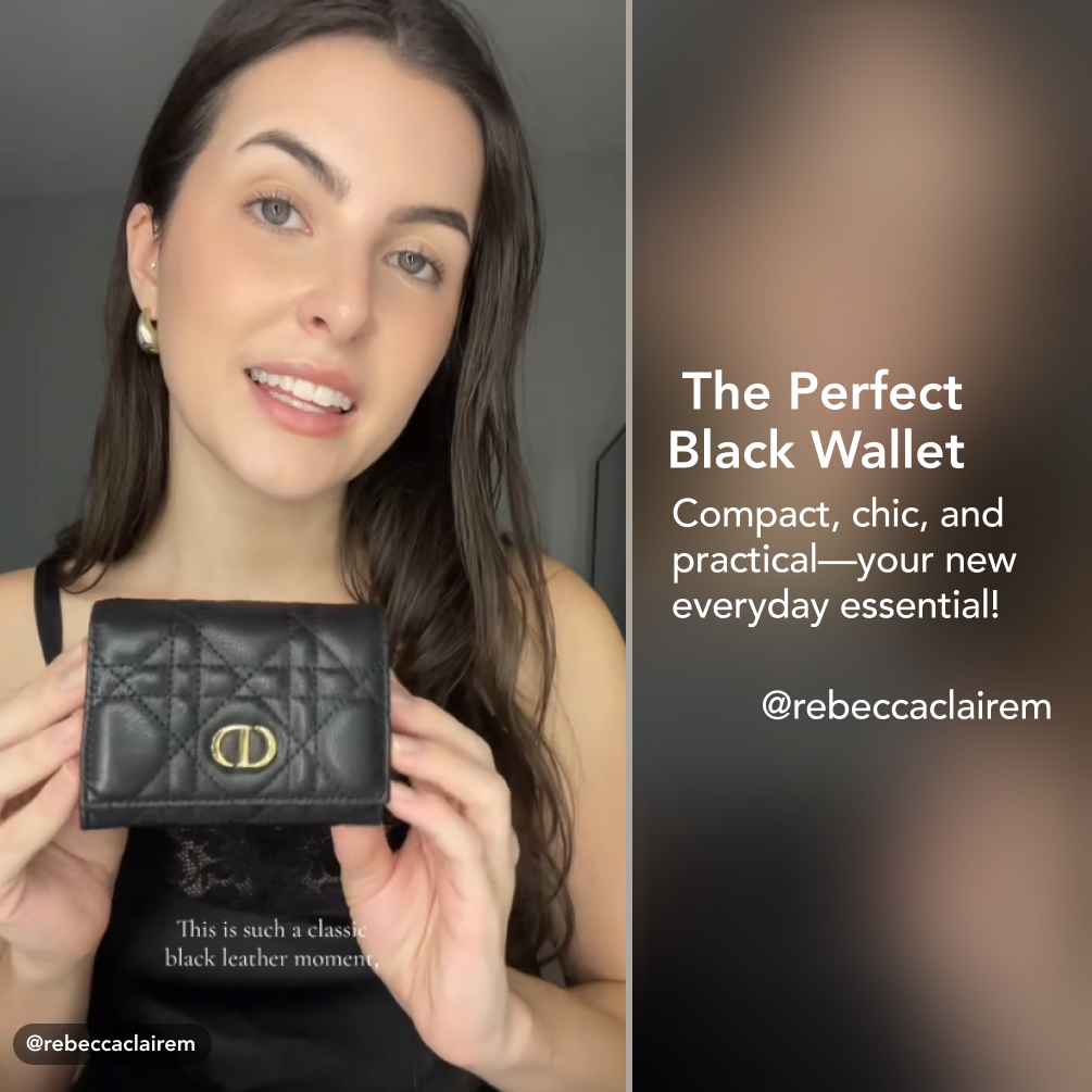 D Inspired Caro Compact Wallet - Black Wallet - Gorchic - $72.99