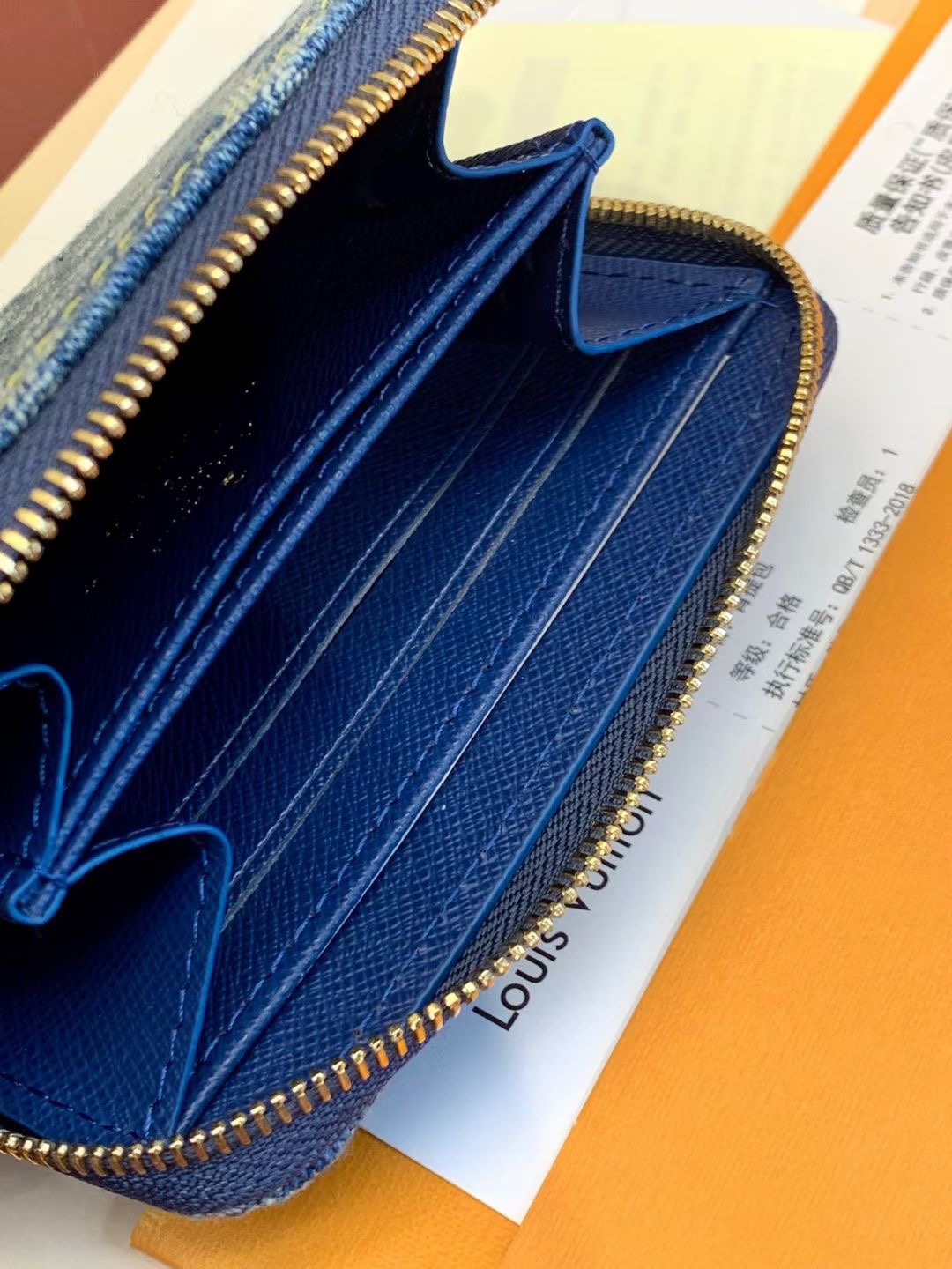 Designer Monogram Lou Wallet Monogram Denim Wallet - Gorchic - $80.99