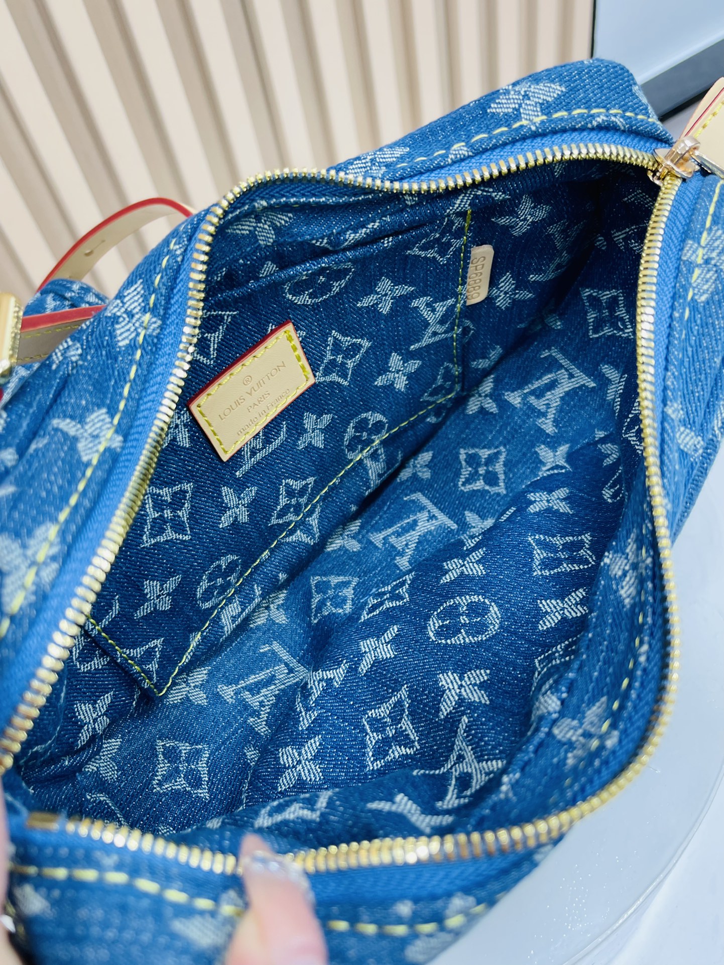 Designer Monogram New  Remix Croissant Denim MM Bag - Gorchic - $131.99