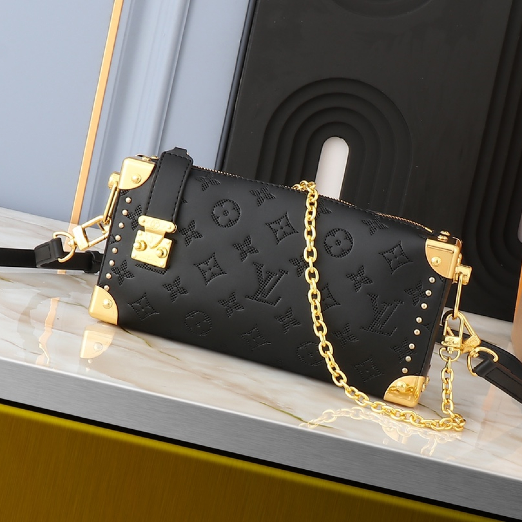 Designer Monogram Side Trunk PM Black - Bag - Gorchic - $137.99