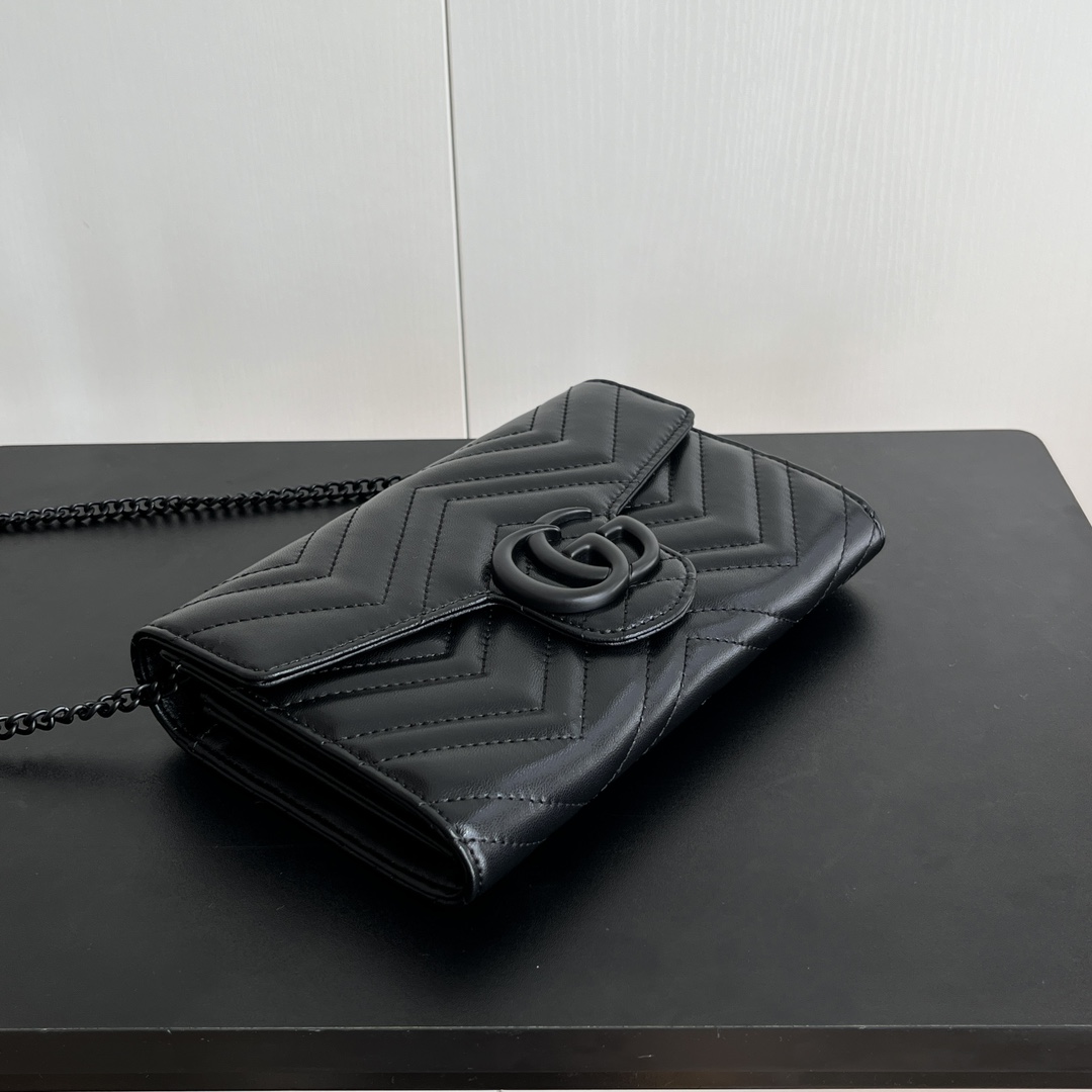 Double-G Marmont Chain Wallet - Black Wallet - Gorchic - $123.99