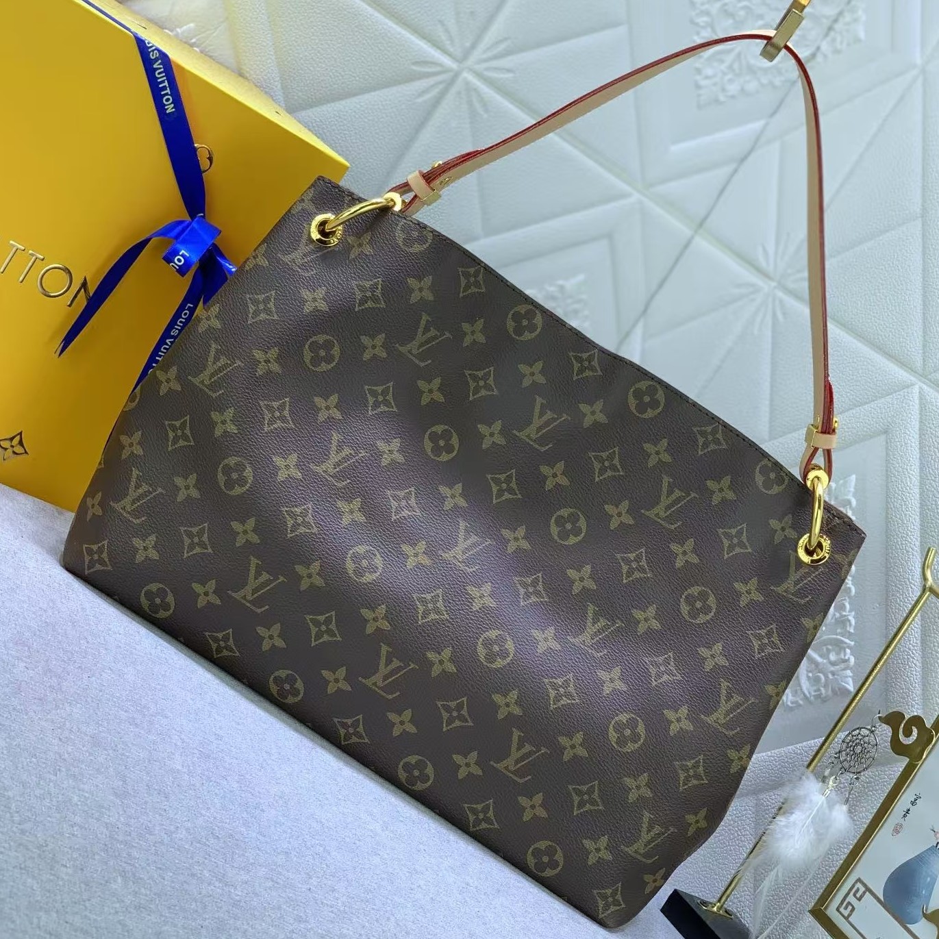 Designer Monogram Graceful Beige Monogram - Gorchic - $135.99